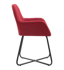 Chaises à manger lot de 6 rouge bordeaux tissu