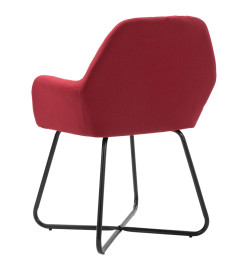 Chaises à manger lot de 6 rouge bordeaux tissu