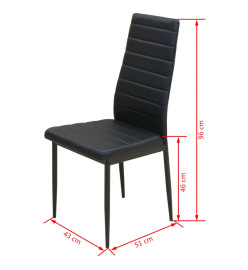 Ensemble table et chaise de salle à manger 5 pièces noir