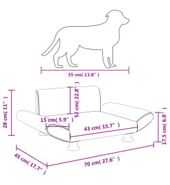 Lit pour chien crème 70x45x28 cm similicuir