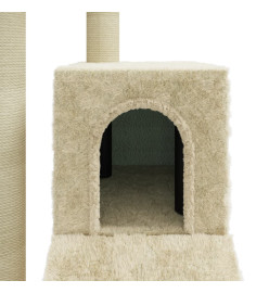 Arbre à chat avec griffoirs en sisal Crème 92 cm