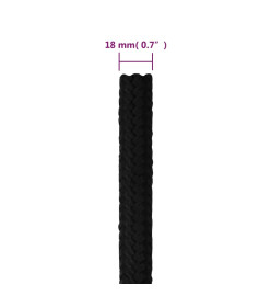 Corde de travail Noir 18 mm 25 m Polyester