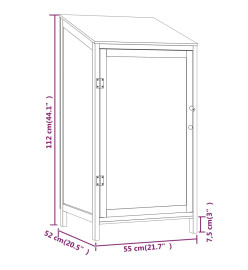 Remise de jardin Blanc 55x52x112 cm Bois de sapin solide