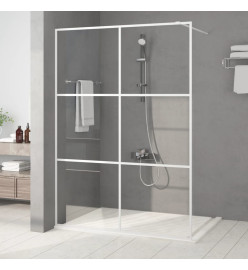 Paroi de douche Blanc 140x195 cm Verre ESG transparent