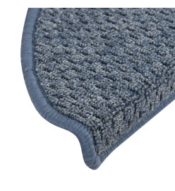 Tapis de marches d'escalier 15 pcs Bleu 65x21x4 cm