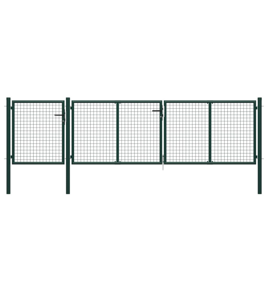 Portail de jardin Acier 400 x 75 cm Vert