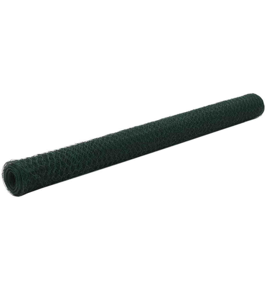 Grillage Acier avec revêtement en PVC 25x1,5 m Vert