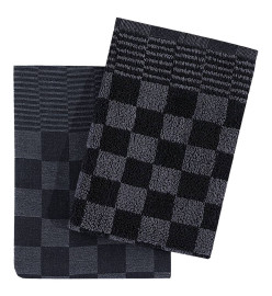 Ensemble de serviettes 20 pcs noir et gris coton