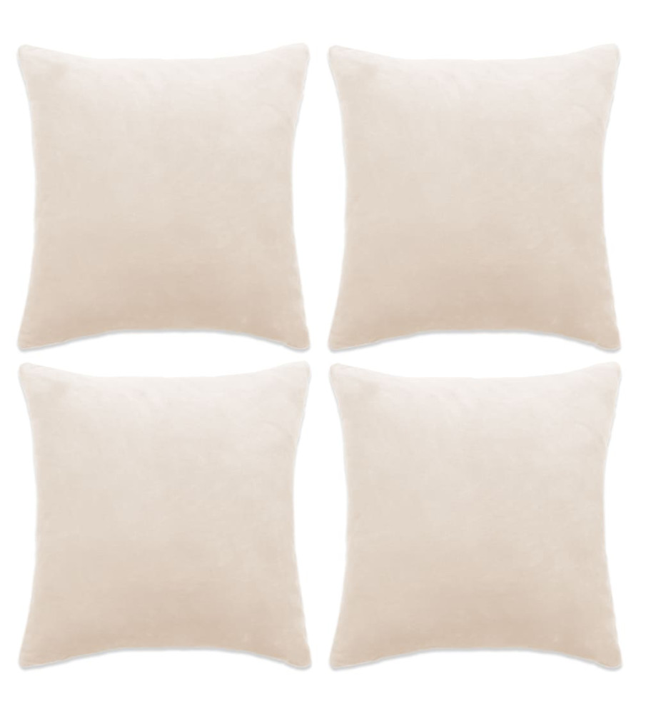 Housses de coussin 4 pcs Tissu 40x40 cm Blanc cassé