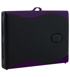 Table de massage pliable 2 zones Aluminium Noir et violet