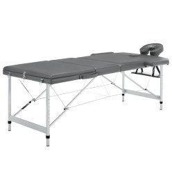 Table de massage 3 zones Cadre en aluminium Anthracite 186x68cm