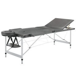 Table de massage 3 zones Cadre en aluminium Anthracite 186x68cm