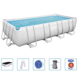 Bestway Ensemble de piscine Power Steel Rectangulaire 488x244x122 cm