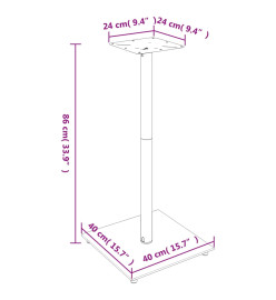 Supports de haut-parleurs 2 pcs noir et argenté 1 pilier