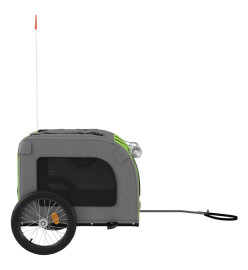 Remorque de vélo pour chien vert et gris tissu oxford et fer