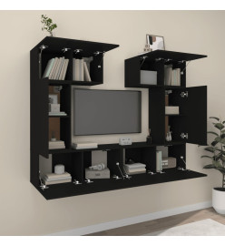 Ensemble de meubles TV 6 pcs Noir Bois d'ingénierie