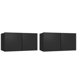 Ensemble de meubles TV 4 pcs Noir Bois d'ingénierie