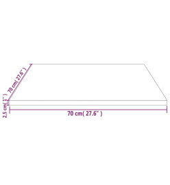 Dessus de table blanc 70x70x2,5 cm bois de pin massif