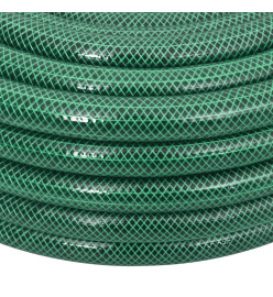 Tuyau d'arrosage avec jeu de raccords vert 0,9" 100 m PVC