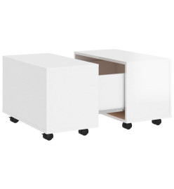 Table basse Blanc brillant 60x60x38 cm Aggloméré