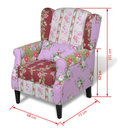 Fauteuil avec design de patchwork Tissu