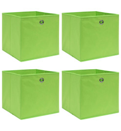 Boîtes de rangement 4 pcs Vert 32x32x32 cm Tissu