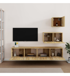 Ensemble de meubles TV 4 pcs Chêne sonoma Bois d'ingénierie