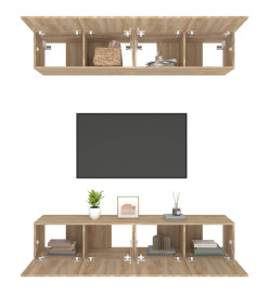 Meubles TV 4 pcs Chêne Sonoma 80x30x30 cm Bois d'ingénierie