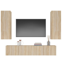 Ensemble de meubles TV 4 pcs Chêne sonoma Bois d'ingénierie