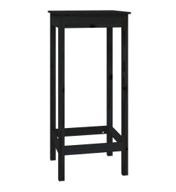 Table de bar Noir 50x50x110 cm Bois massif de pin