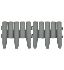 Bordures de pelouse 36 pcs Gris 10 m PP