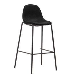 Chaises de bar lot de 6 noir tissu