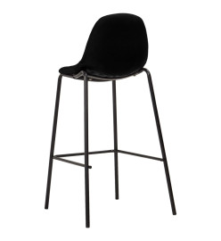 Chaises de bar lot de 6 noir tissu