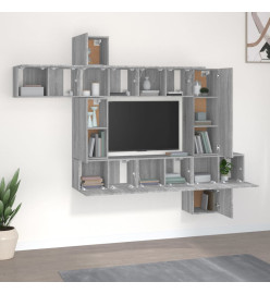 Ensemble de meubles TV 10 pcs Sonoma gris Bois d'ingénierie