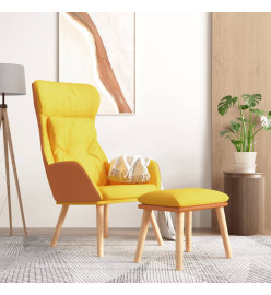 Chaise de relaxation avec repose-pied Jaune moutarde