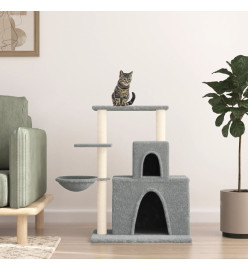 Arbre à chat avec griffoirs en sisal Gris clair 83 cm