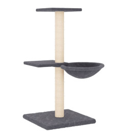 Arbre à chat avec griffoirs en sisal gris foncé 72 cm