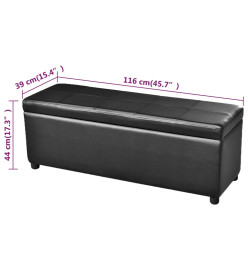 Banc long de rangement Bois Noir