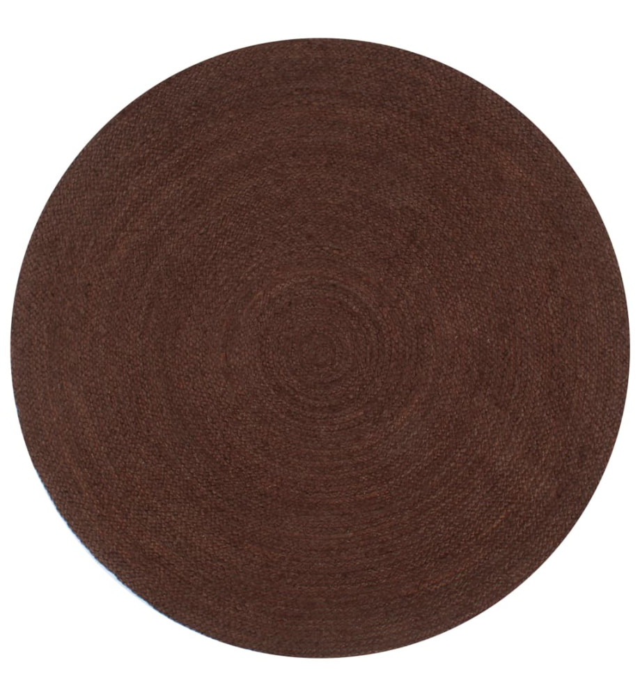 Tapis fait à la main Jute Rond 120 cm Marron