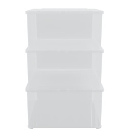 Boîtes de rangement en plastique 3 pcs 10 L empilables