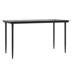 Ensemble à manger de jardin 7pcs gris/noir résine tressée/acier