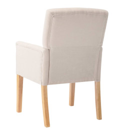 Chaises à manger avec accoudoirs lot de 6 beige tissu