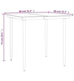 Ensemble à manger de jardin 3 pcs noir résine tressée et acier