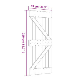 Porte coulissante et kit de quincaillerie 85x210 cm pin massif