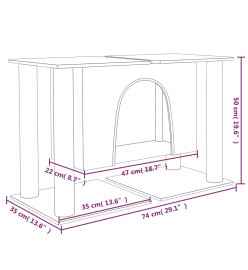 Arbre à chat avec griffoirs en sisal Gris clair 50 cm