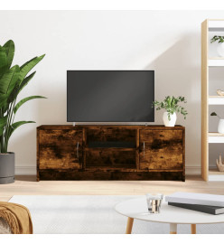 Meuble TV chêne fumé 102x30x37,5 cm bois d'ingénierie