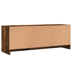 Meuble TV chêne fumé 102x30x37,5 cm bois d'ingénierie