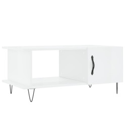 Table basse Blanc brillant 90x50x40 cm Bois d'ingénierie