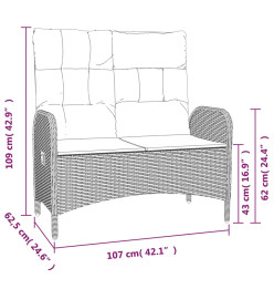 Mobilier à dîner de jardin 4pcs et coussins Gris Résine tressée