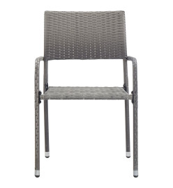 Ensemble à manger de jardin 7pcs gris/noir résine tressée/acier
